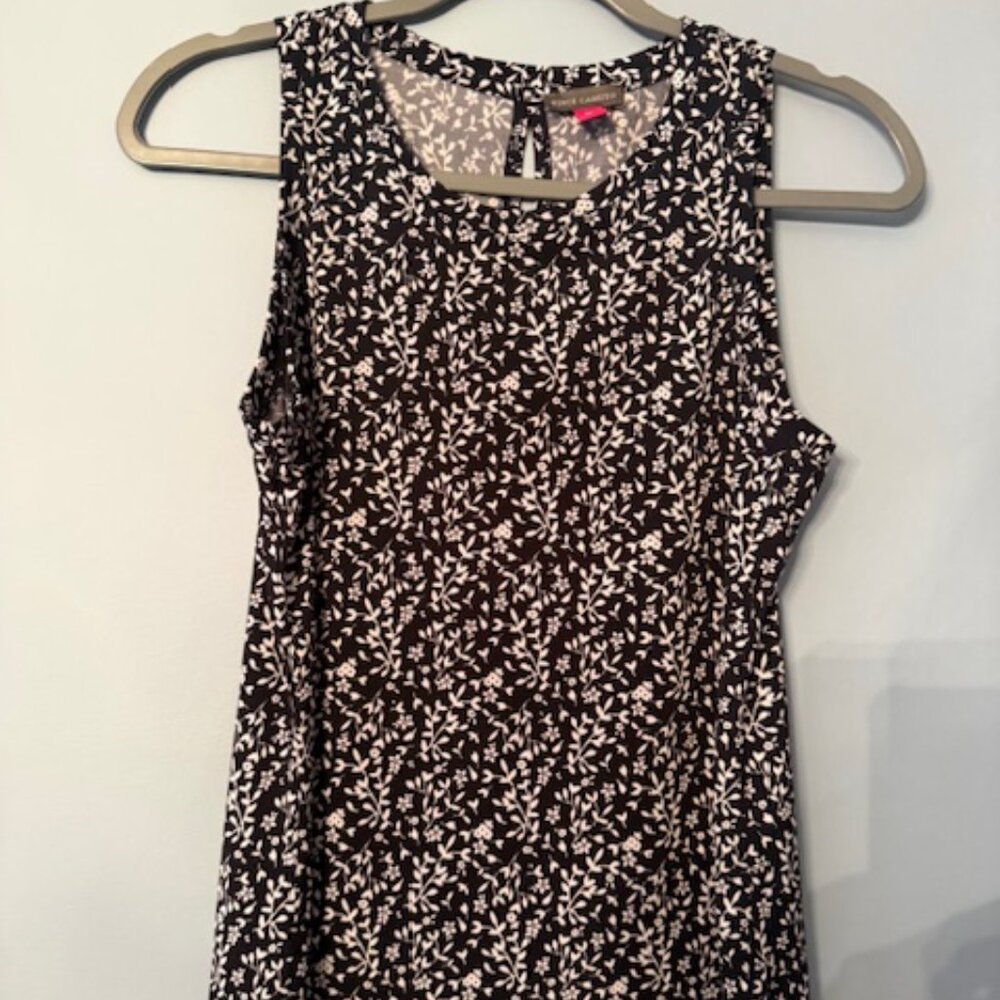 Vince Camuto Black & White Floral Top Womens Blouse - XS